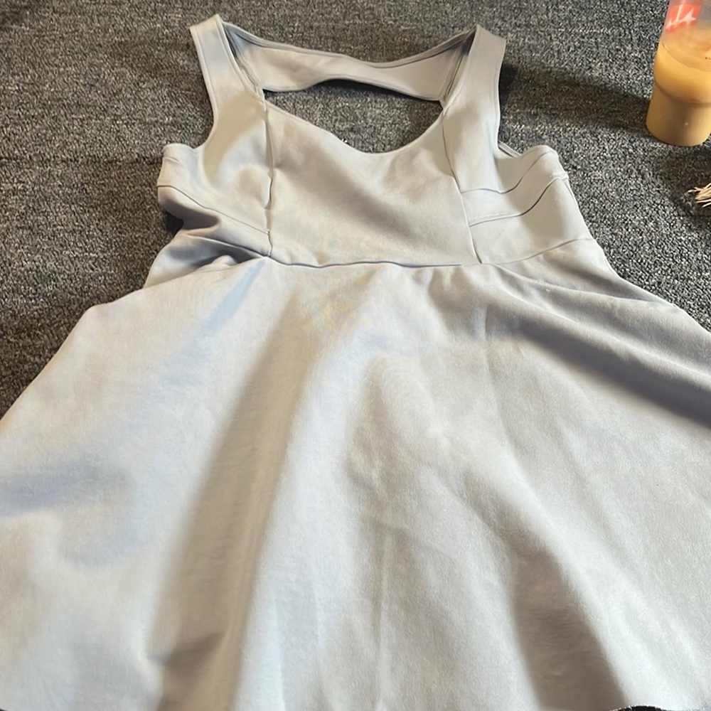 Fancy light blue/gray dress with pockets